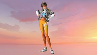 A portrait of the Overwatch 2 character Tracer