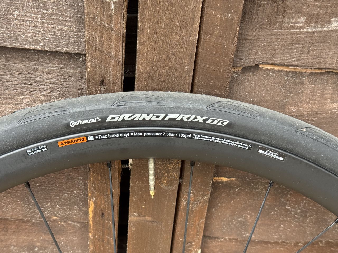 Continental Grand Prix TR fitted to a wheel