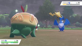 Appletun in battle in Pokemon Sword and Shield