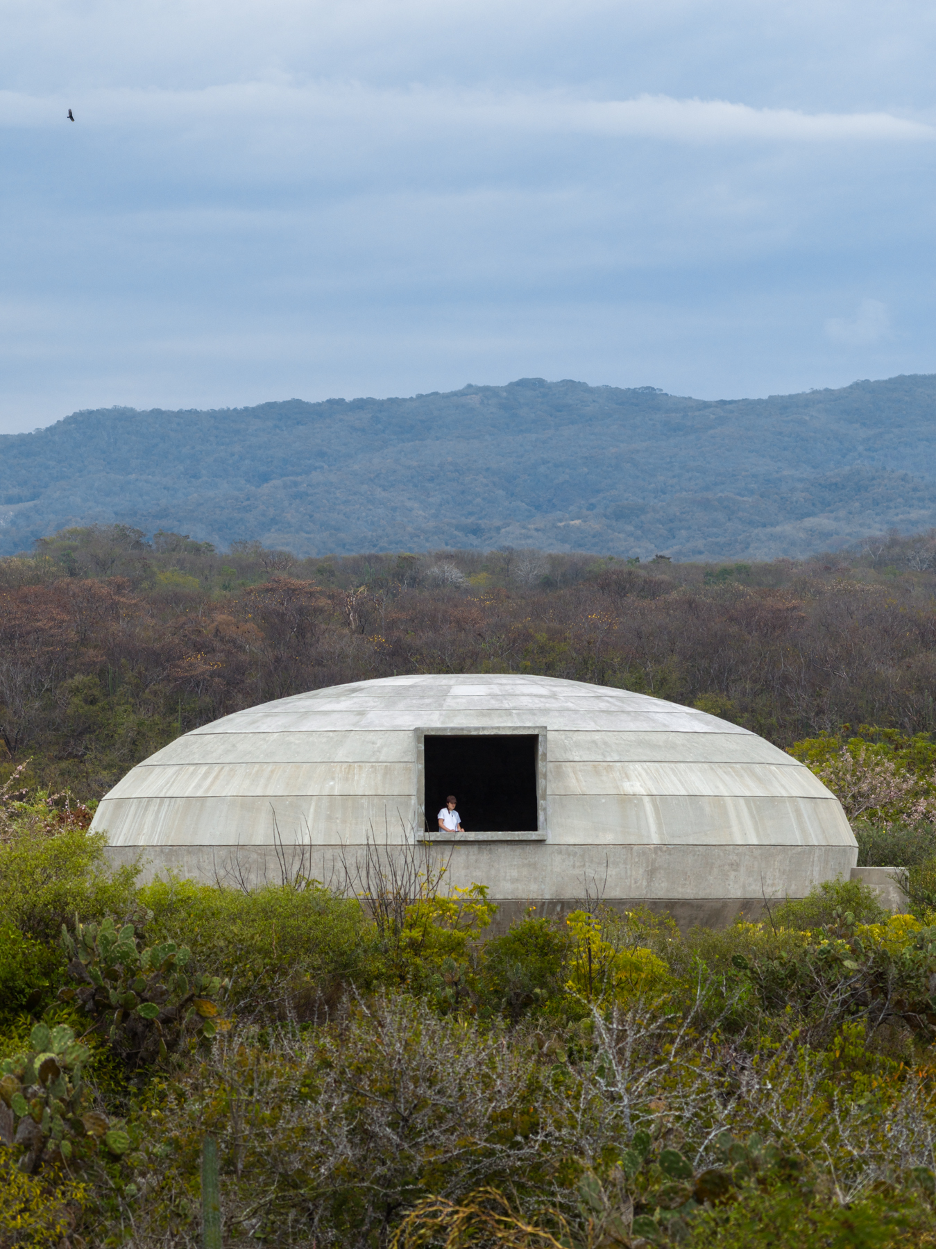 oval shaped Casa Wabi Mushroom Pavilion by OMA