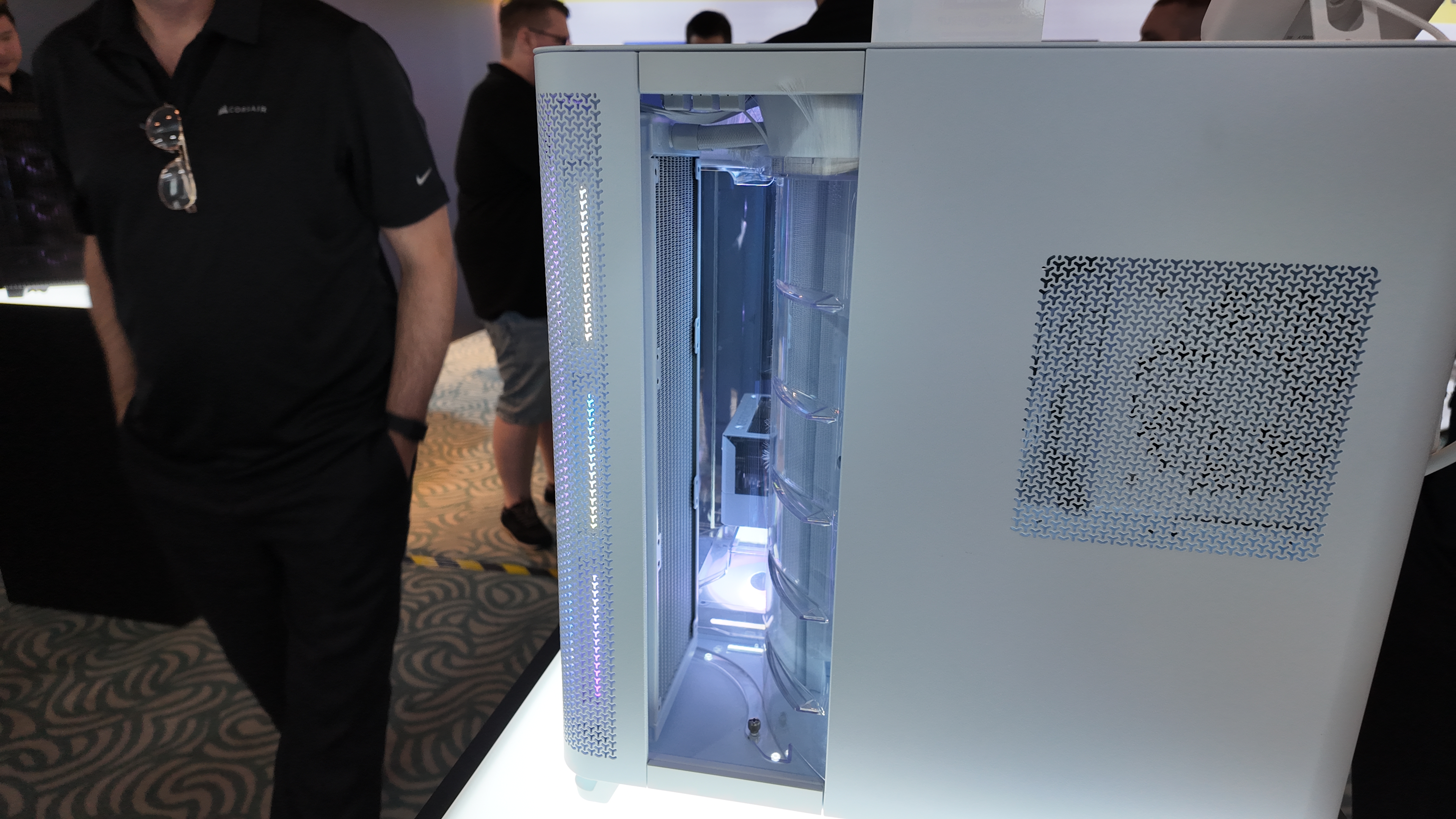 A Corsair Air 5400 PC case at Computex 2025.