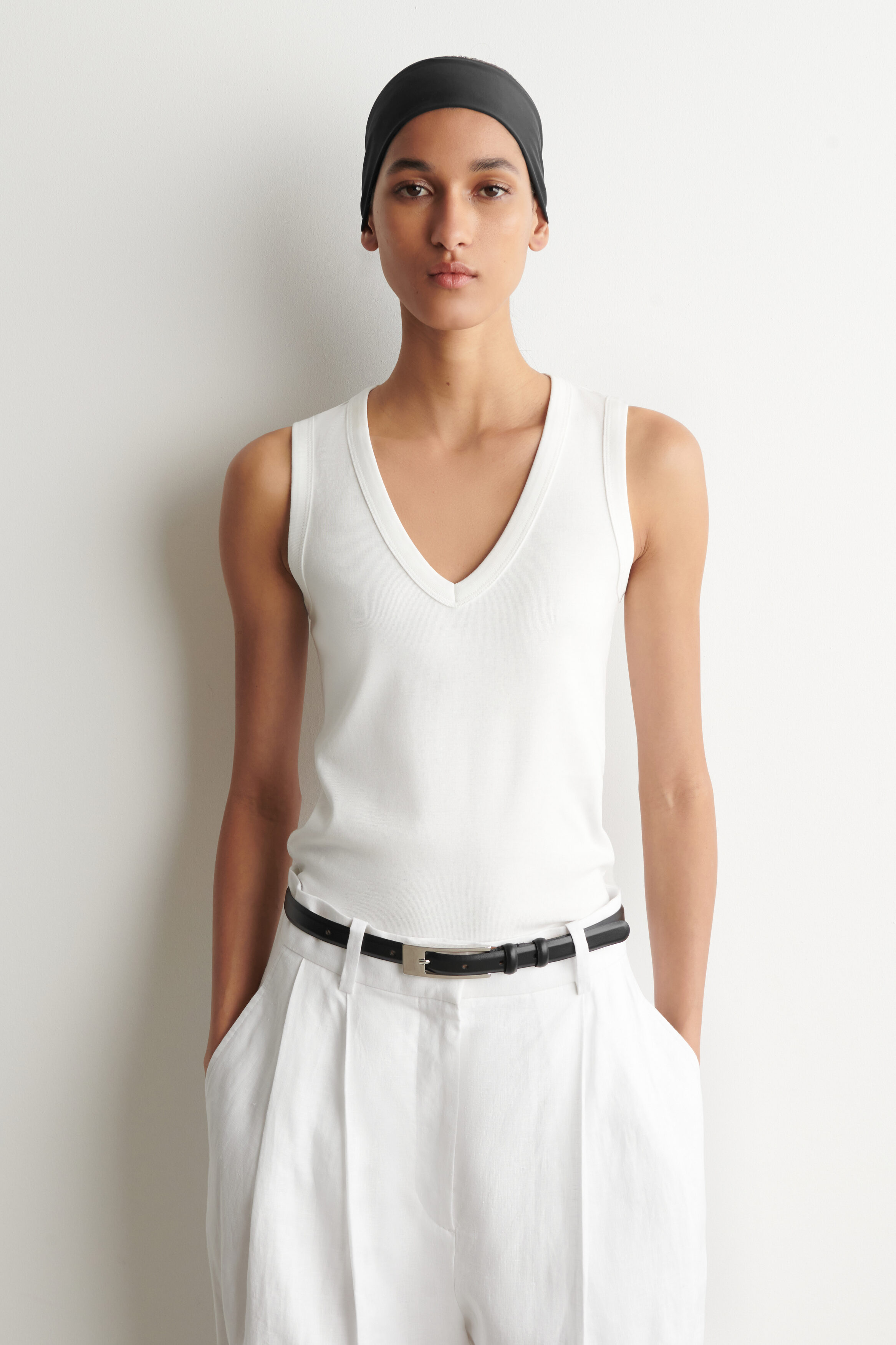 Cotton V-Neck Tank Top