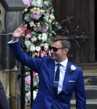 Jonathan Wilkes attending the wedding of Declan Donnelly and Ali Astall in Newcastle.