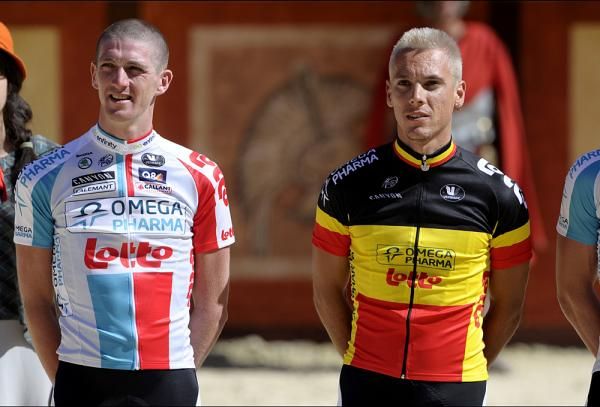 Philippe Gilbert (Omega Pharma-Lotto) bleached his hair for the Tour.