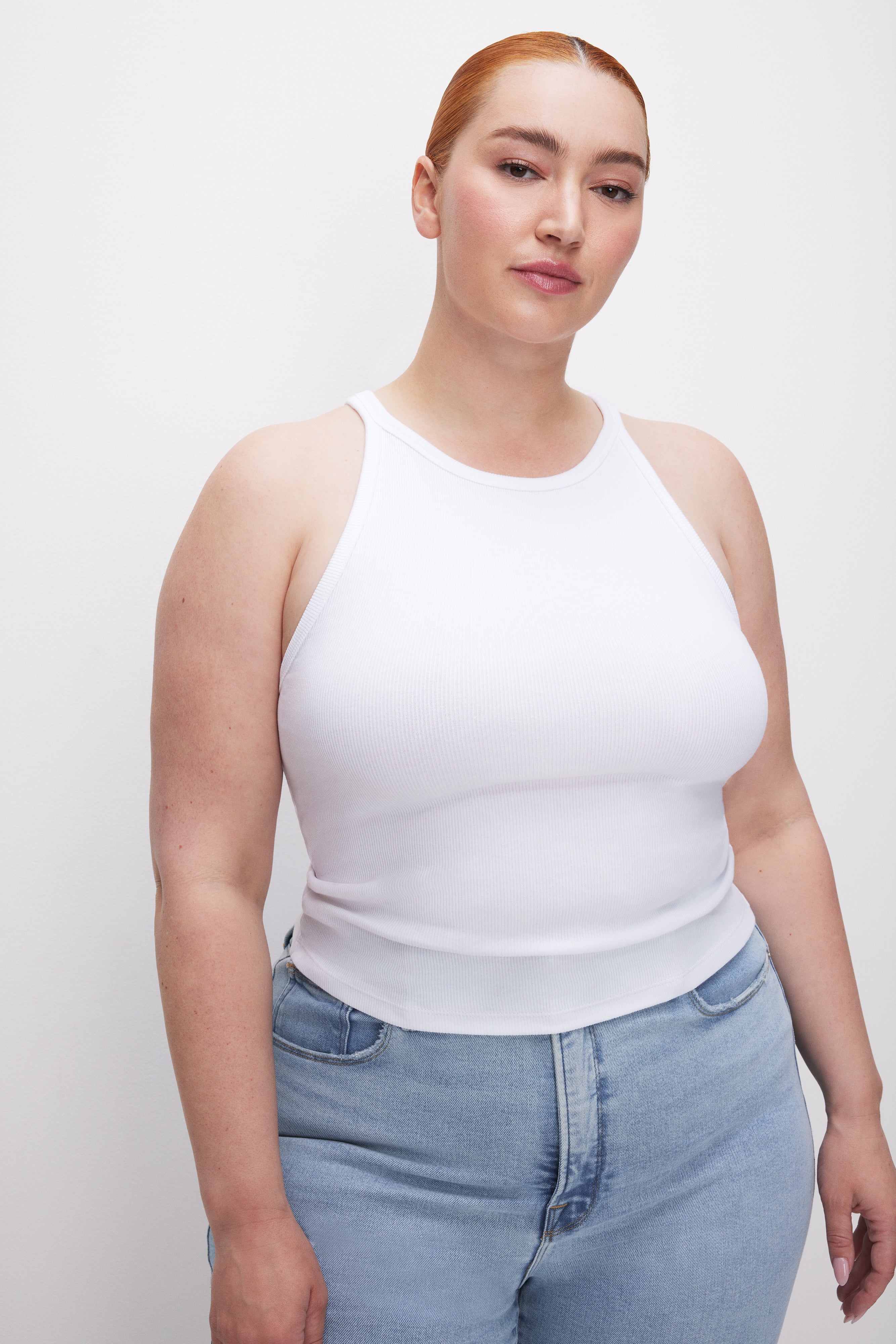Micro Rib Crewneck Tank | White001