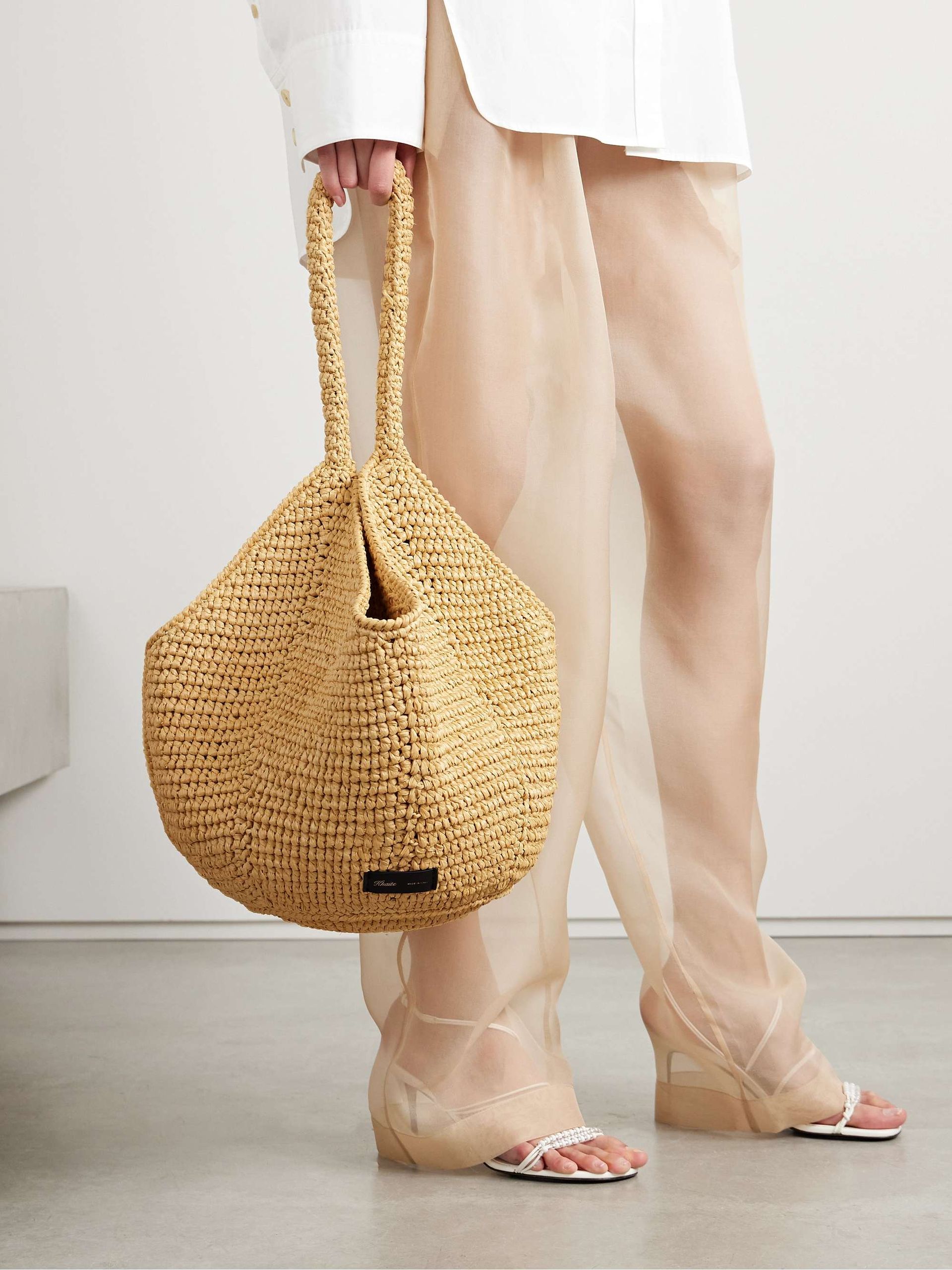 Lotus Medium Raffia Tote
