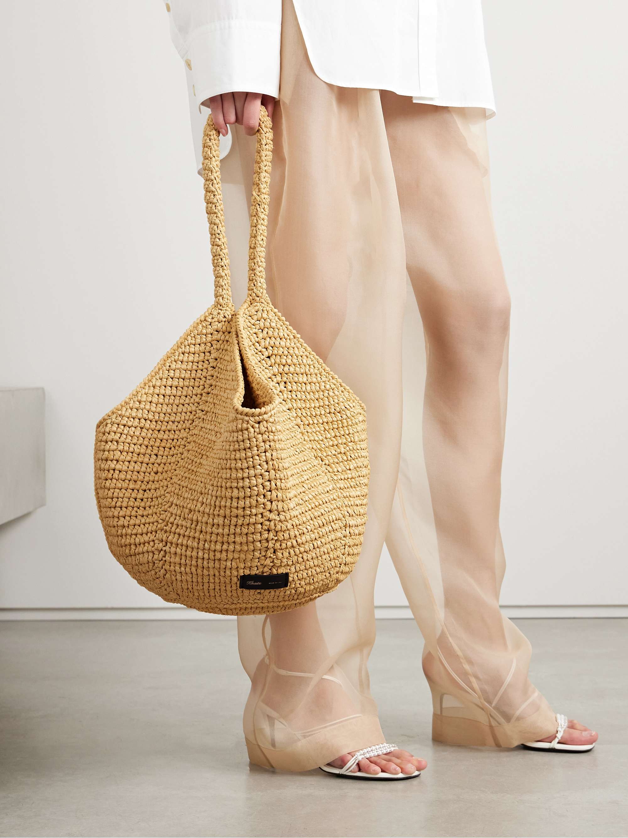 Lotus Medium Raffia Tote
