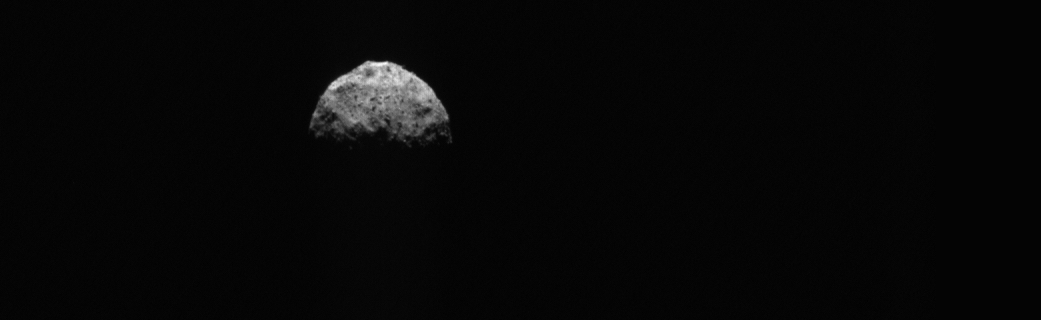 The PolyCam camera on NASA&#039;s OSIRIS-REx spacecraft took this picture of Bennu on March 4, 2021 about 186 miles (300 km) away from the asteroid. A portion of the asteroid&#039;s equatorial ridge and its northern hemisphere are visible here.