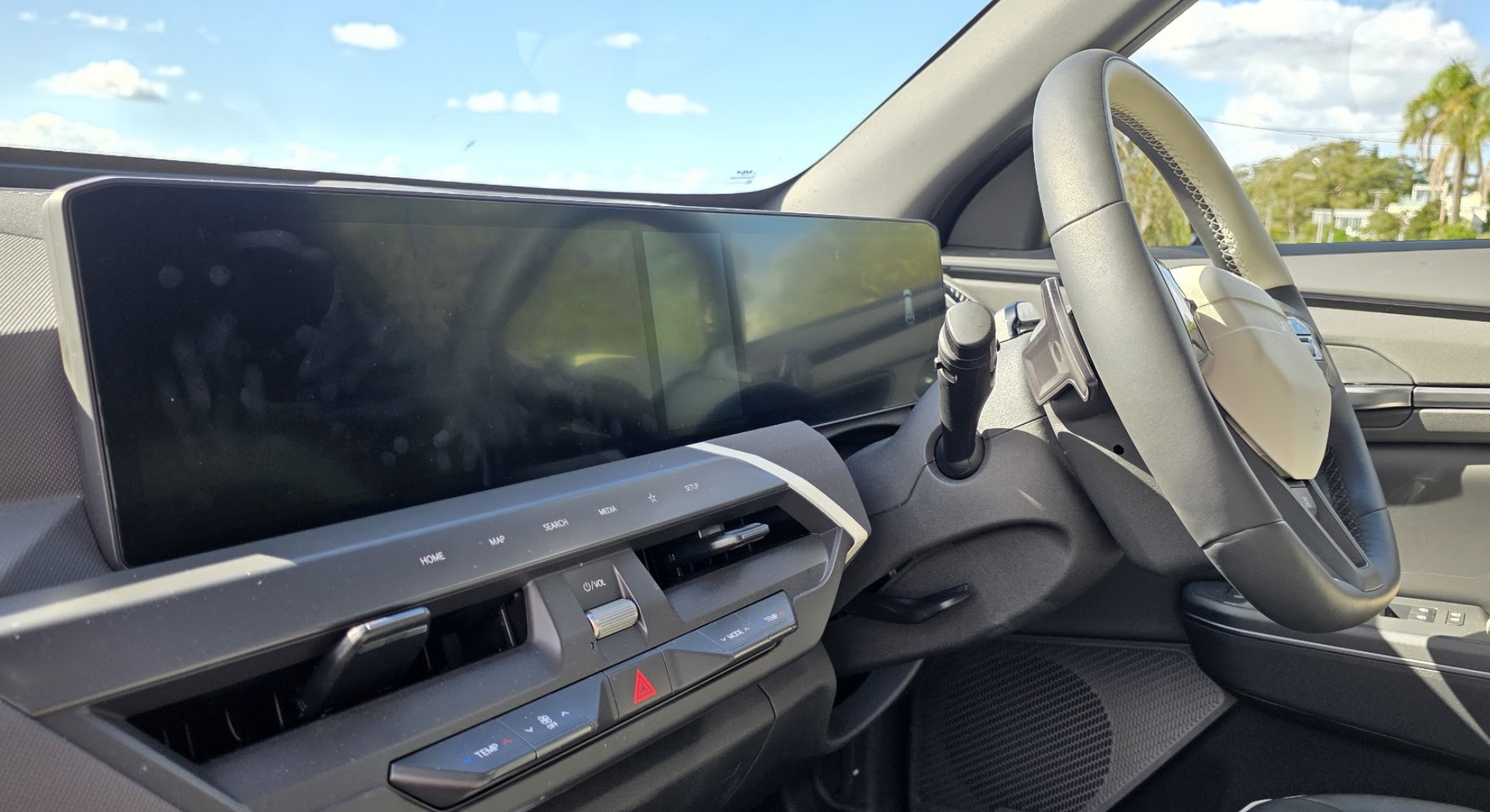 The infotainment screen of the Kia EV5