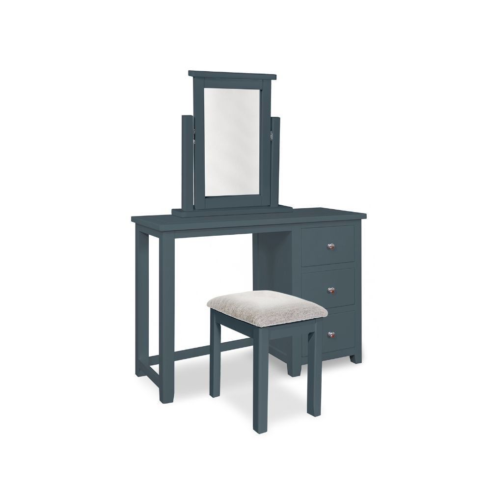 Grace Blue Dressing Table with Stool and Mirror