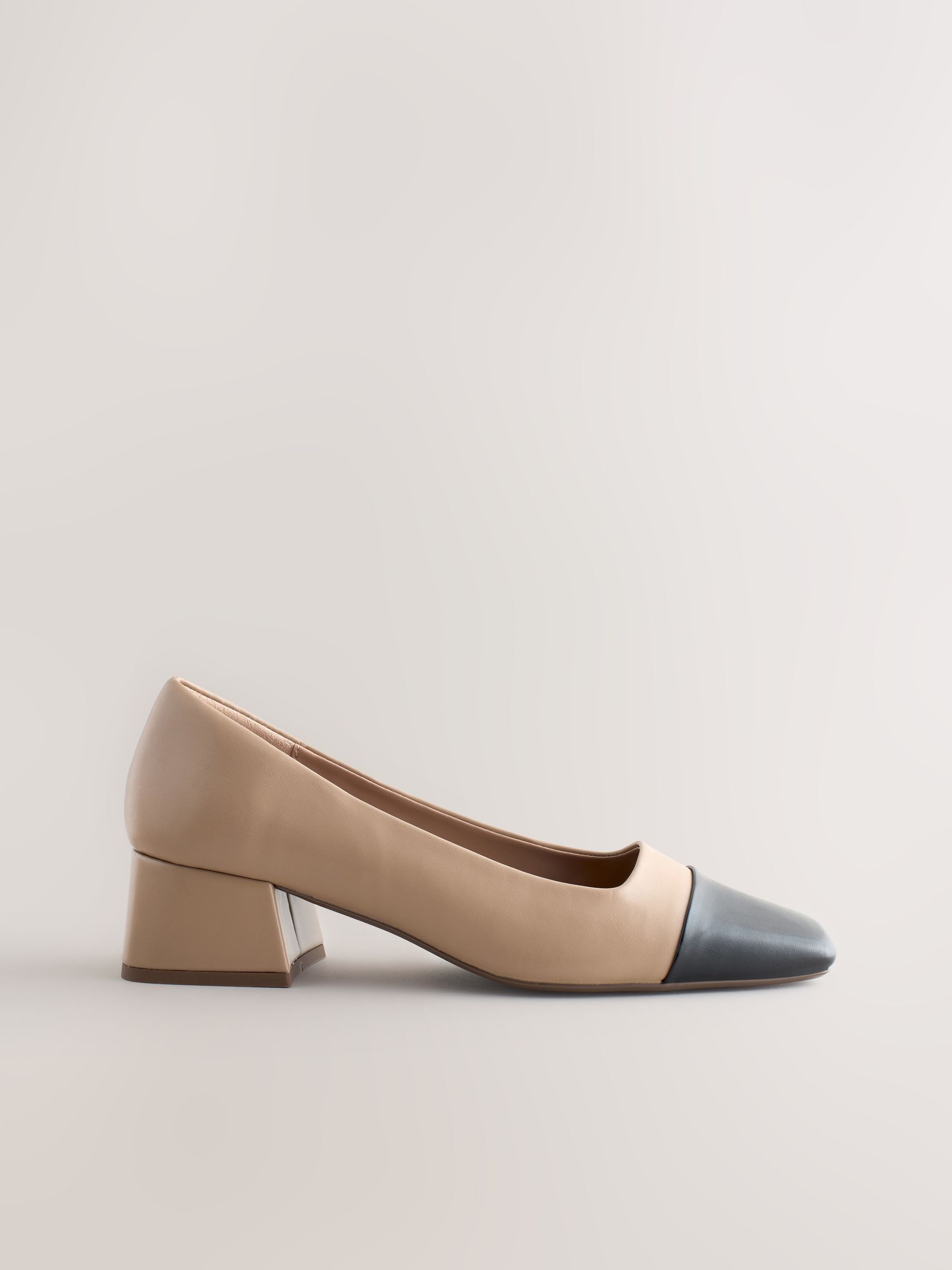 Camel Forever Comfort&reg; Toe Cap Low Block Court Heels