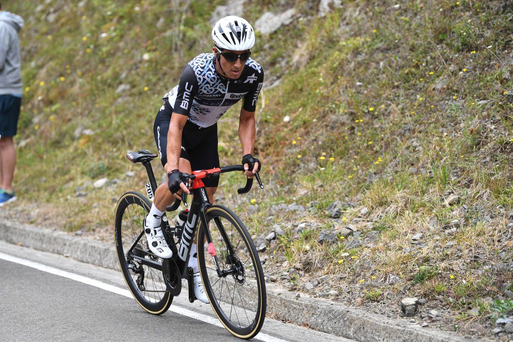 LAGOS DE COVADONGA SPAIN SEPTEMBER 01 Sergio Henao Montoya of Colombia and Team Qhubeka Nexthash competes during the 76th Tour of Spain 2021 Stage 17 a 1855km stage from Unquera to Lagos de Covadonga 1085m lavuelta LaVuelta21 on September 01 2021 in Lagos de Covadonga Spain Photo by Tim de WaeleGetty Images
