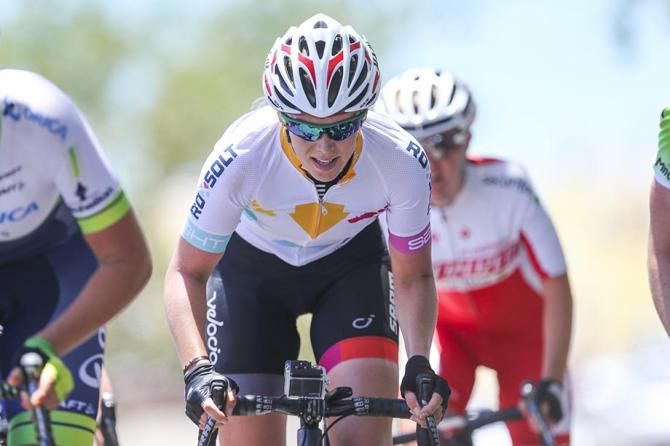 Tiffany Cromwell in action at the Bay Crits