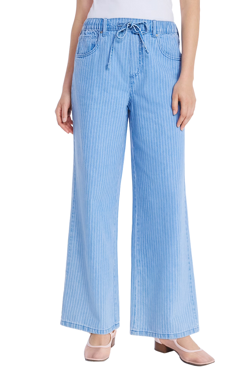 Free Assembly, Striped Wide Leg Relaxed Jeans