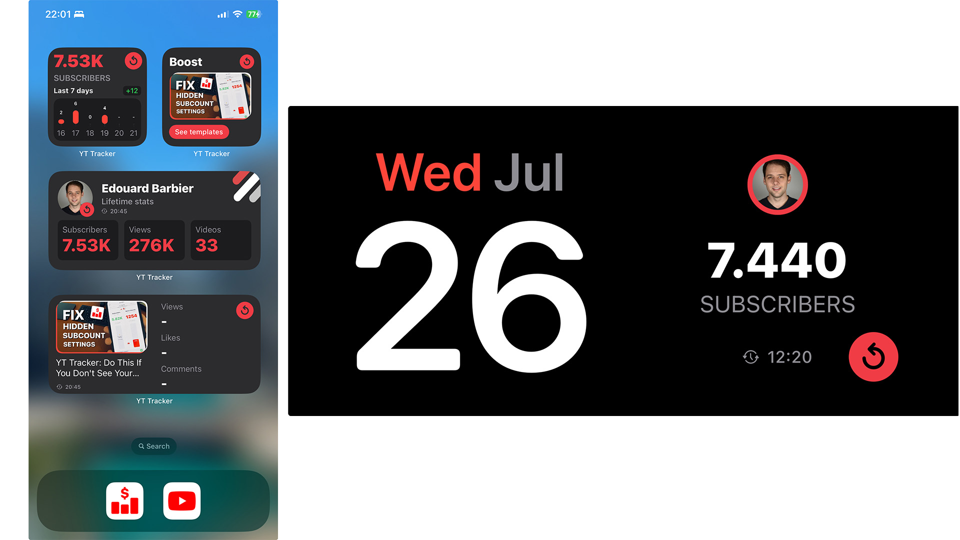 YT Tracker in iOS 17
