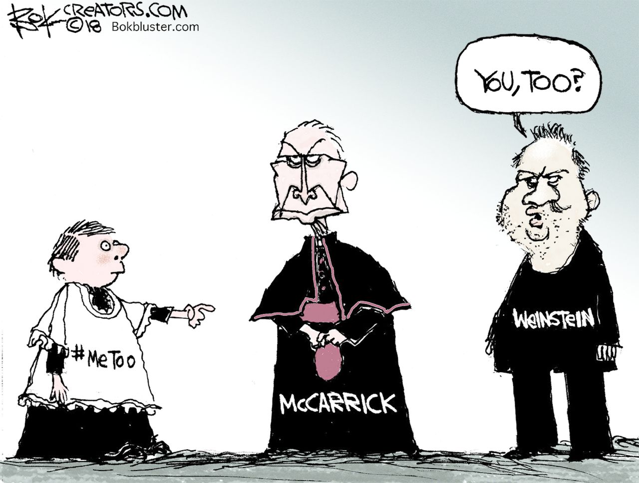 Editorial cartoon U.S. MeToo movement Weinstein McCarrick