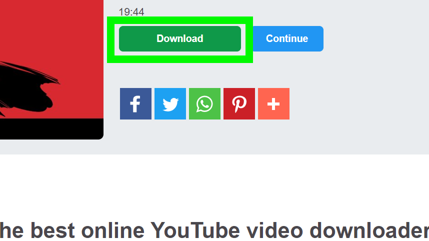 Поле выделяет кнопку «Загрузить» для загрузки видео YouTube с YT5s.com.