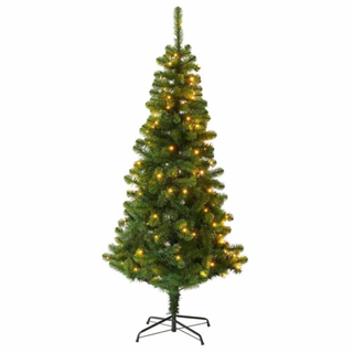 Wilko 6ft Green Pre-Lit Fir Artificial Christmas Tree | Wilko