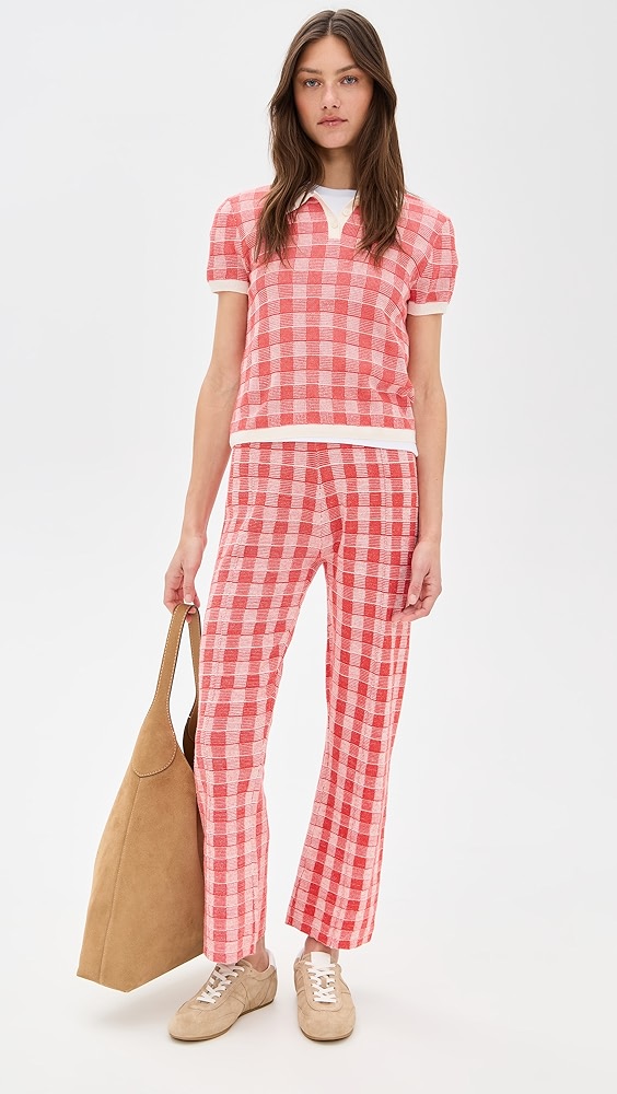 Guest in Residence Gingham Flare Pants
