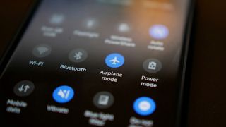 A close up of a phone or tablet's settings with Airplane mode turned on