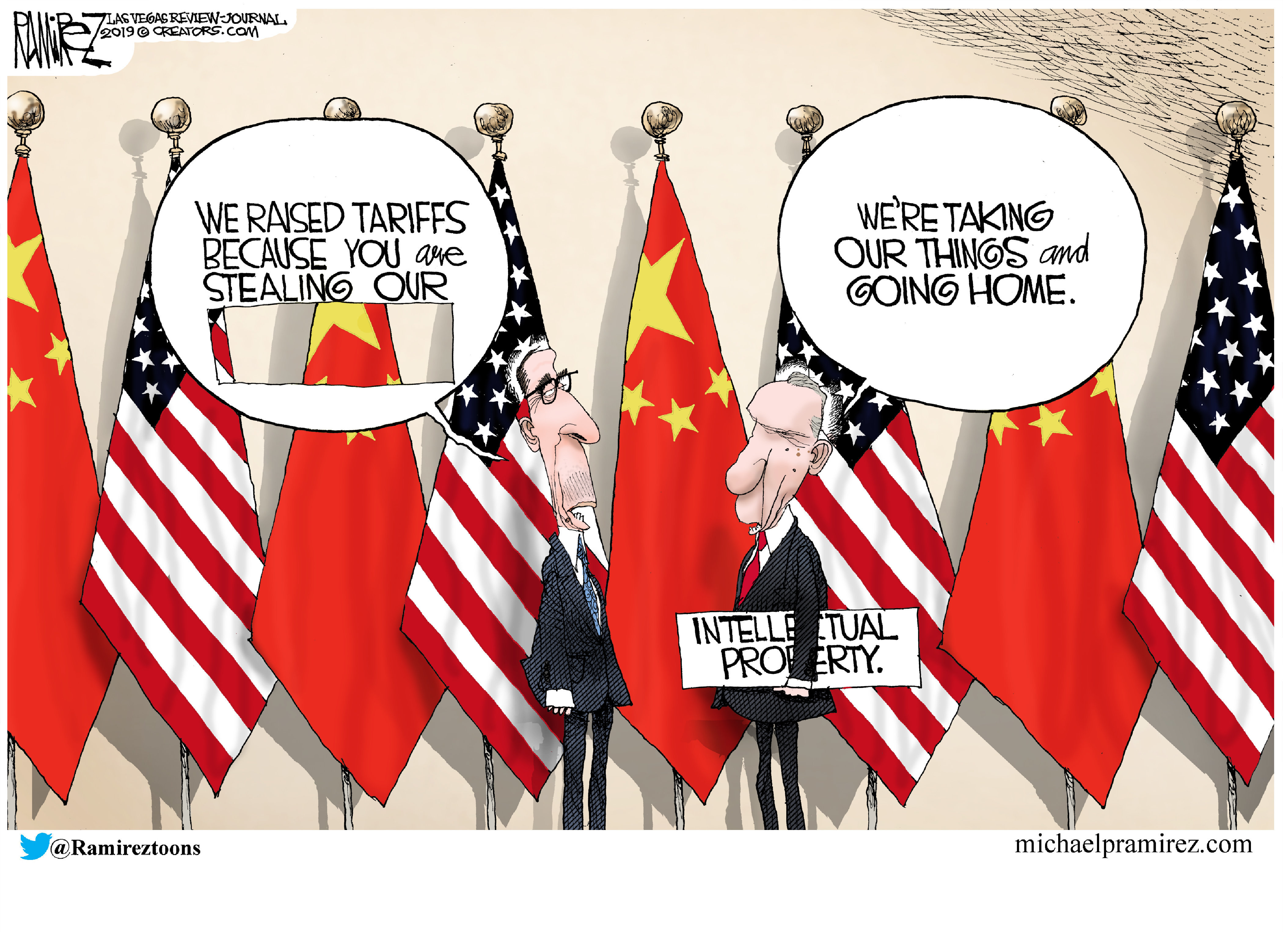 Political Cartoon World China Tariffs stealing intellectual property ...