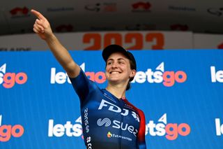 Grace Brown on the Tour Down Under podium