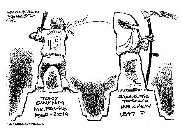 Editorial cartoon Tony Gwynn