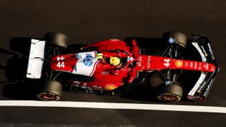 SHANGHAI, CHINA - MARCH 21: Lewis Hamilton of Great Britain driving the (44) Scuderia Ferrari SF-25 on track during Sprint Qualifying ahead of the F1 Grand Prix of China at Shanghai International Circuit on March 21, 2025 in Shanghai, China. (Photo by Mark Thompson/Getty Images)