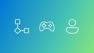 Microsoft Muse's AI iconography, including some symbols, a game pad, and a person