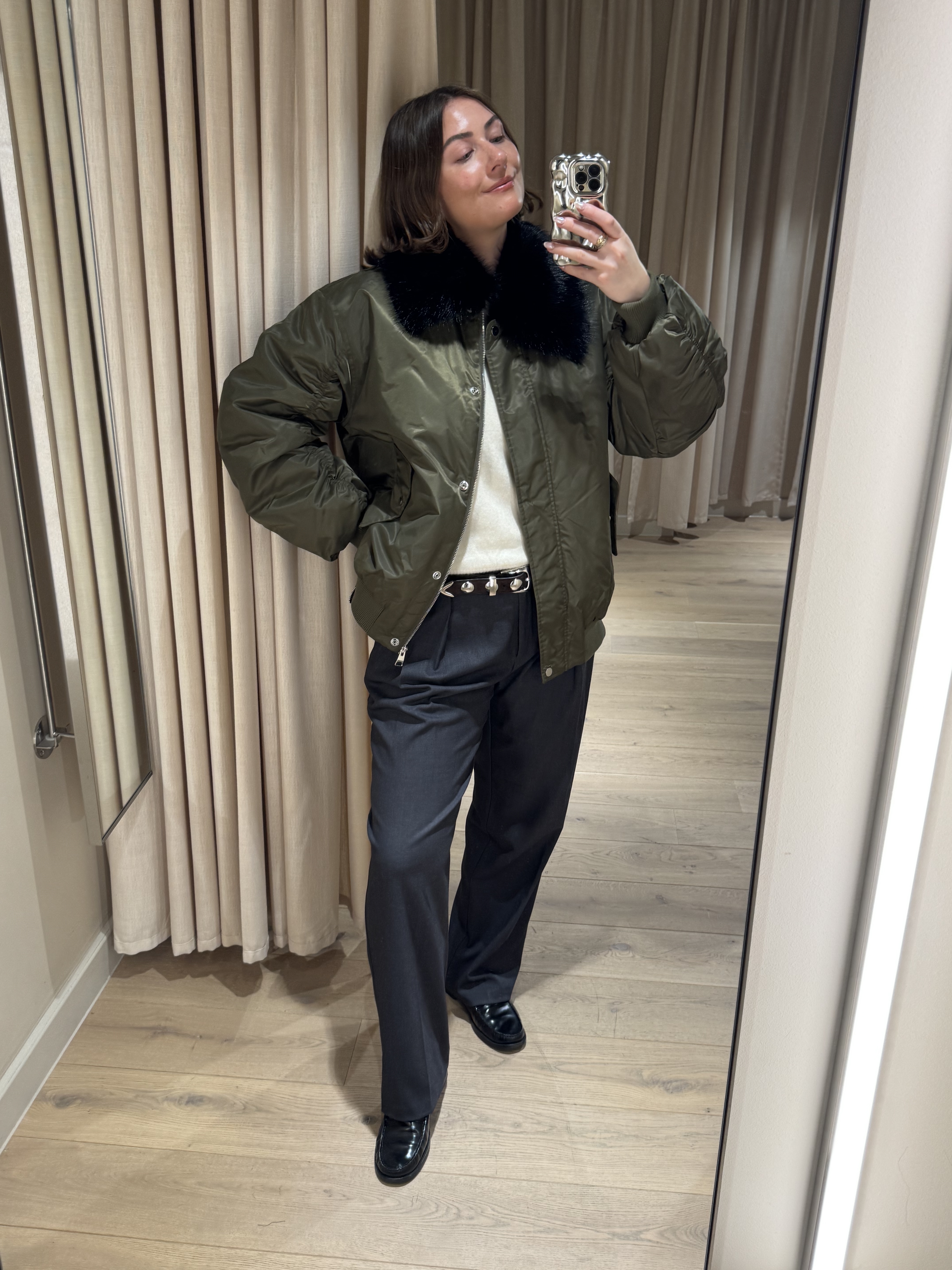 Sophie Robyn Watson wearing a coat from H&amp;amp;M.