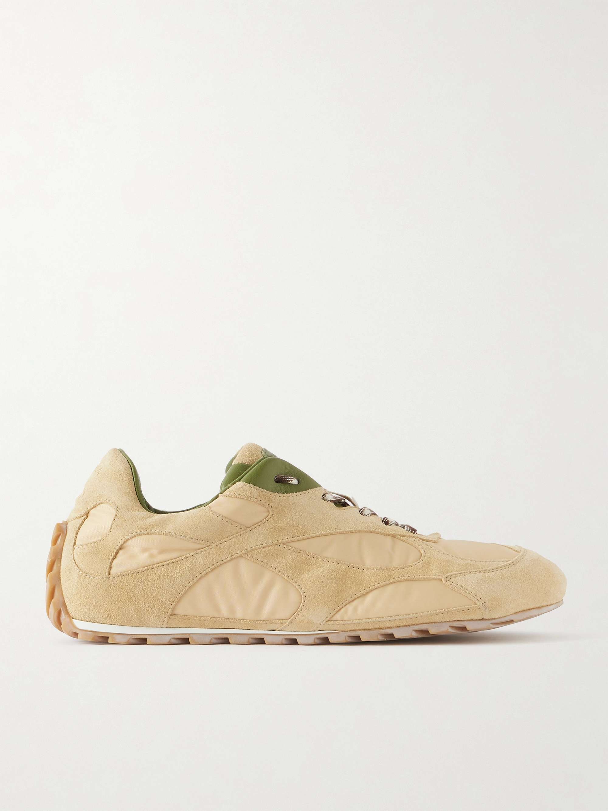 Orbit Leather-Trimmed Suede and Shell Sneakers