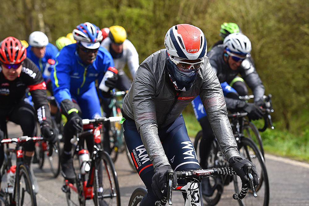 Riders were nearly unrecognizable at the snowy and cold Liege-Bastogne-Liege