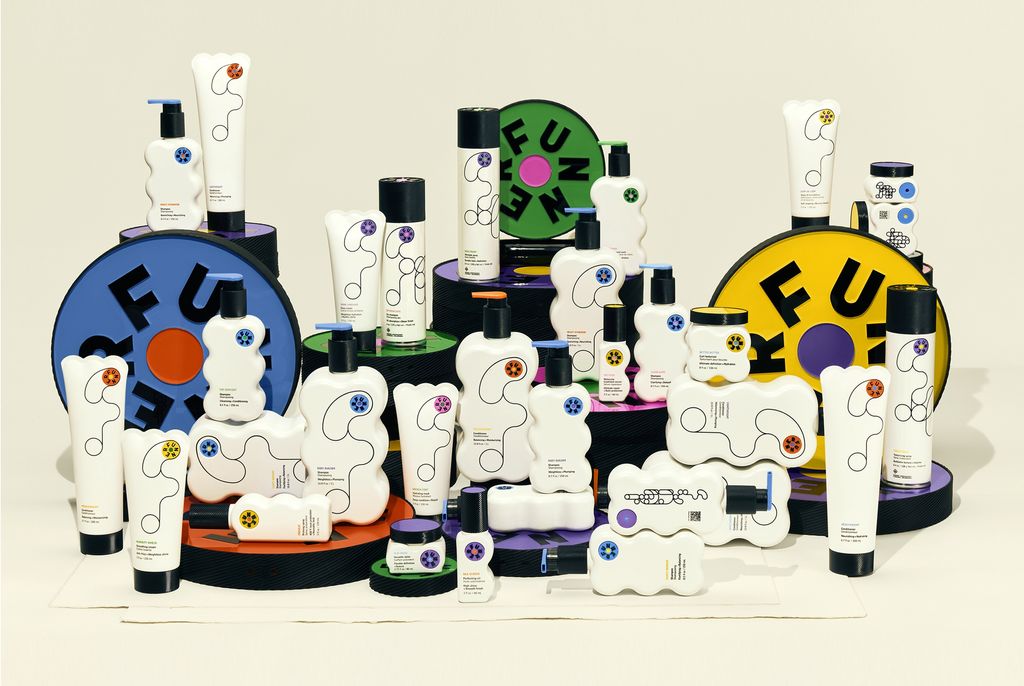 playful and colourful hair care packaging