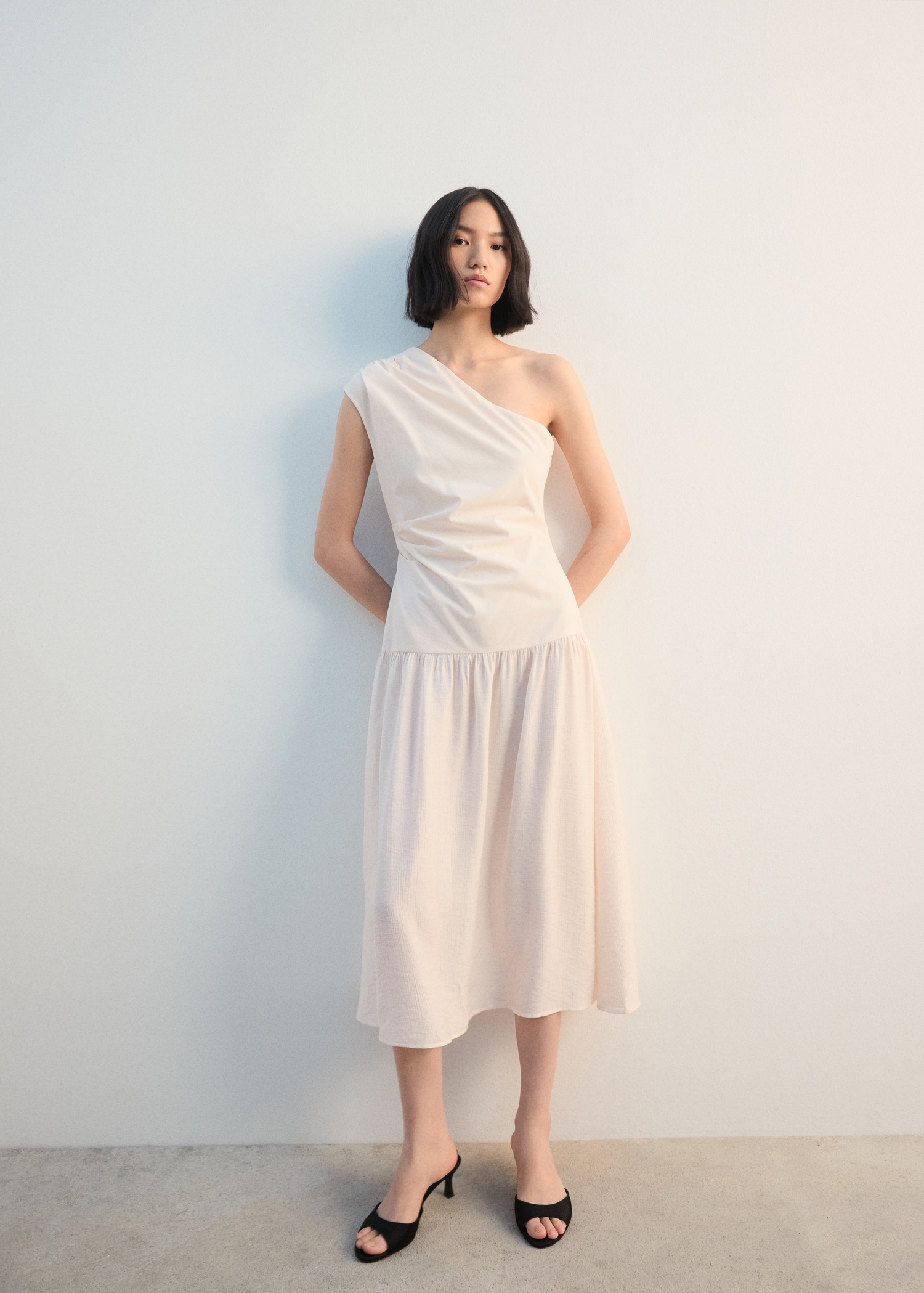 Asymmetrical Pleated Dress - Women | Mango Usa