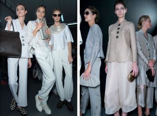 Armani does much better - and more contemporary - clothes when he cuts denser fabrics like the super chic white pants