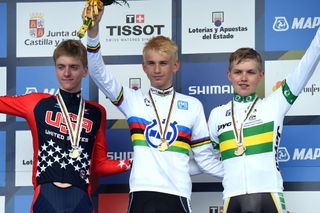 Lennard Kamna wins the junior men's TT at the 2014 World Road Championships