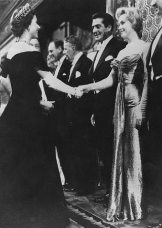 Marilyn Monroe meeting Queen Elizabeth II