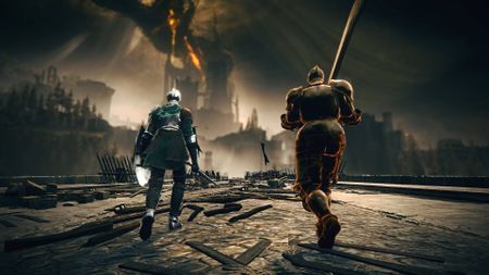 Elden Ring Tarnished Edition idus knight and heavy knight walking to scadutree