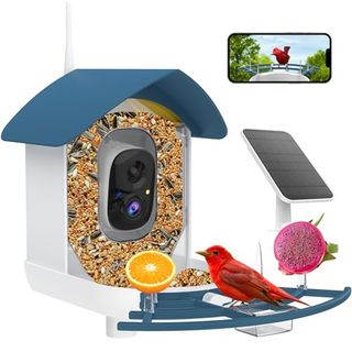 Bird Feeder With Camera,ai Identify Birds Species,smart Birds Camera With Solar Powered,auto Record 1080p Birds Video in Backyard,instant Notifications,ideal Gifts for Family and Bird Lovers,navy Blue