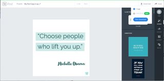 Poster with quote: "Choose people who lift you up." Michelle Obama