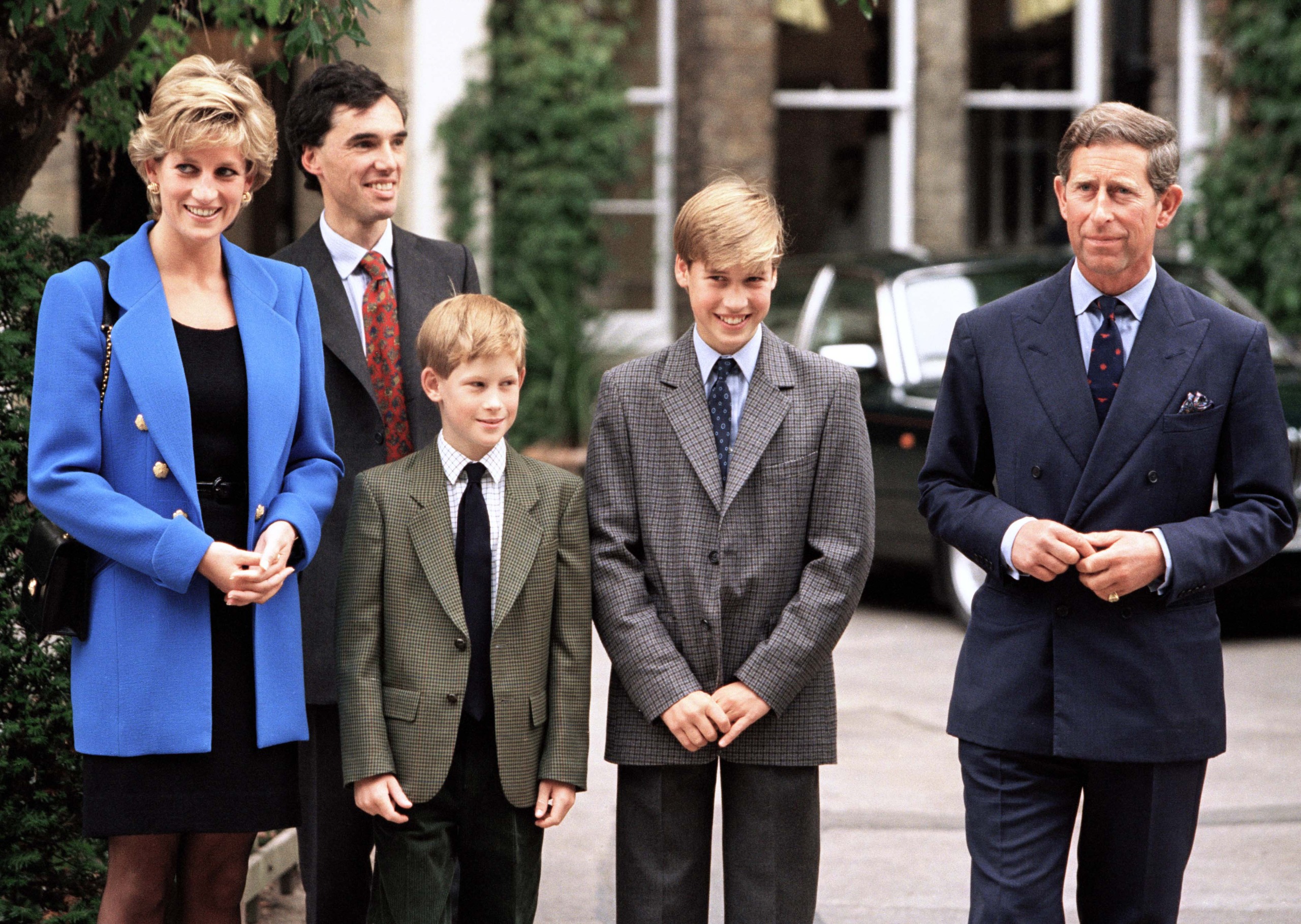 Princess Diana, Prince Charles, William and Harry on William's first day at Eton