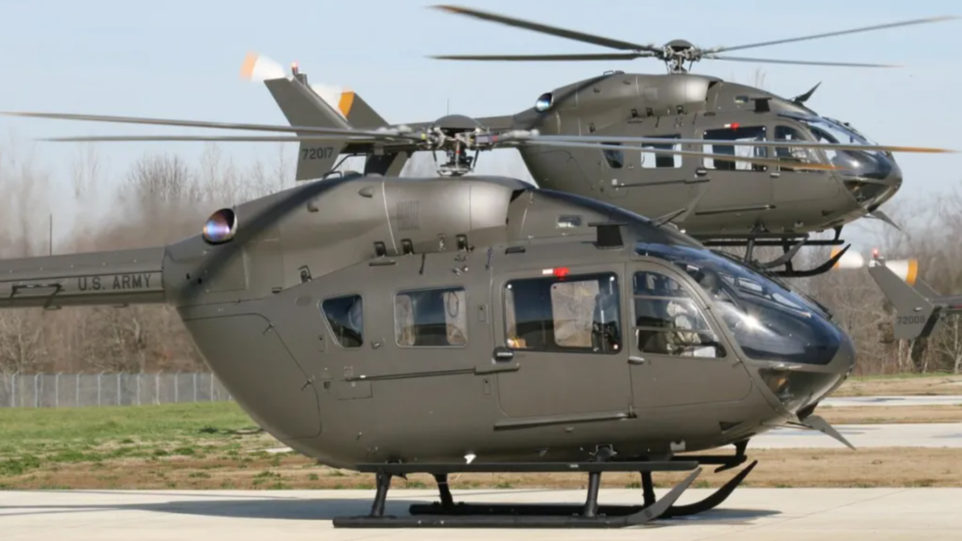 US Army crewed UH-72 Lakota helicopters. 