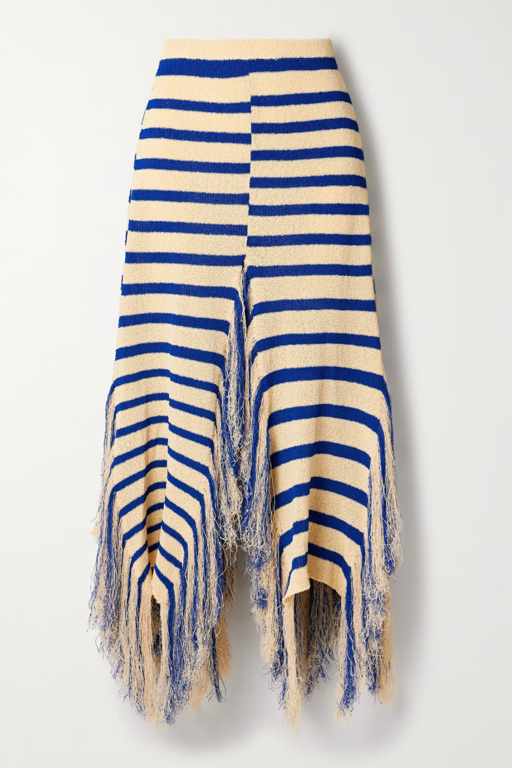 PROENZA SCHOULER, Yves Asymmetric Fringed Striped Knitted Maxi Skirt
