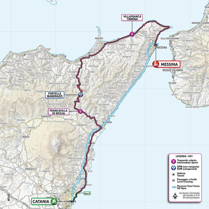 Route map for stage 5 of 2022 Giro d'Italia