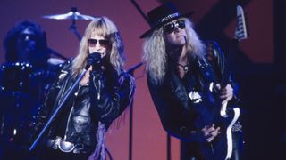 Los Angeles, CA - 1990: (L-R) Jack Russell, Mark Kendall of Great White performing on the 17th Annual American Music Awards, Shrine Auditorium, January 22, 1990.