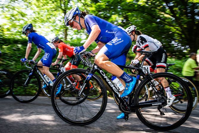 Leah Thomas (UnitedHealthcare) on the climb at the US Pro Road Race National Championships on June 24, 2018 in Knoxville, Tennessee