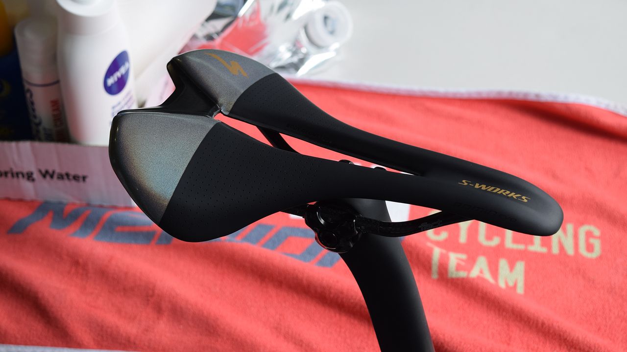 Specialized have also given Peter Sagan's saddle the world champion custom treatment