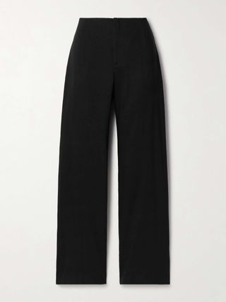 Organic Linen-Blend Straight-Leg Pants