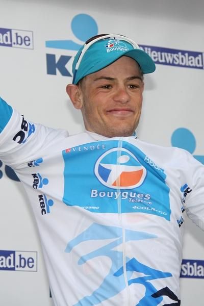 Steve Chainel (Bbox Bouygues Telecom) in the overall leader's jersey