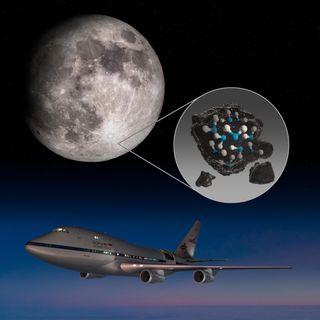 This NASA diagram shows the location of Clavius crater on the moon, where the SOFIA flying observatory has detected water ice in shadowy cold traps on the sunlit lunar surface.